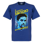 Inter T-shirt Roberto Baggio Portrait Blå