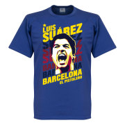 Barcelona T-shirt Portrait Luis Suarez Blå