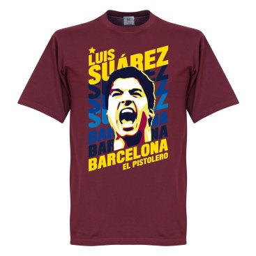 Barcelona T-shirt Portrait Luis Suarez Rödbrun