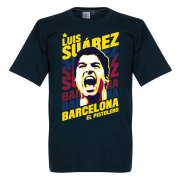 Barcelona T-shirt Portrait Luis Suarez Mörkblå