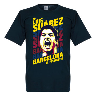 Barcelona T-shirt Portrait Luis Suarez Mörkblå