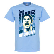 Uruguay T-shirt Portrait Luis Suarez Ljusblå