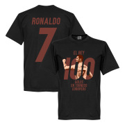 Real Madrid T-shirt Ronaldo No7 100 Goals El Rey Cristiano Ronaldo Svart