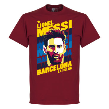 Barcelona T-shirt Messi Portrait Barn Lionel Messi Röd
