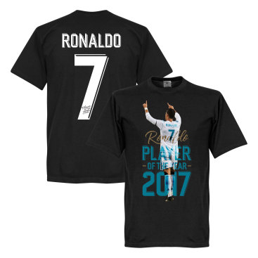 Real Madrid T-shirt Ronaldo 2017 Player Of The Year Cristiano Ronaldo Svart