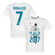 Real Madrid T-shirt Ronaldo 2017 Player Of The Year Barn Cristiano Ronaldo Vit