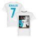 Real Madrid T-shirt Ronaldo 7 5x Ballon Dor Cristiano Ronaldo Vit