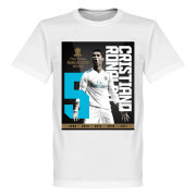 Real Madrid T-shirt Ronaldo 5x Ballon Dor Cristiano Ronaldo Vit