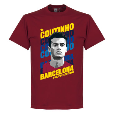 Barcelona T-shirt Coutinho Portrait Philippe Coutinho Röd