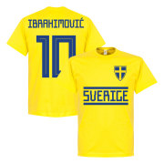 Sverige T-shirt Zlatan Ibrahimovic 10 Gul