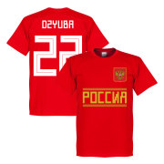 Ryssland T-shirt Team Dzyuba 22 Röd