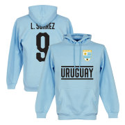 Uruguay Huvtröja Suarez 9 Team Luis Suarez Ljusblå