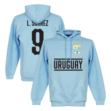 Uruguay Huvtröja Suarez 9 Team Luis Suarez Ljusblå