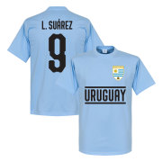 Uruguay T-shirt Suarez 9 Team Luis Suarez Ljusblå