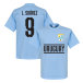 Uruguay T-shirt Suarez 9 Team Luis Suarez Ljusblå