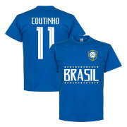 Brasilien T-shirt Brazil Coutinho 11 Team Philippe Coutinho Blå