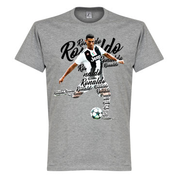 Juventus T-shirt Ronaldo Script Cristiano Ronaldo Grå