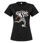 Juventus T-shirt Ronaldo Script Dam Cristiano Ronaldo Svart