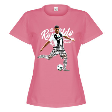 Juventus T-shirt Ronaldo Script Dam Cristiano Ronaldo Rosa