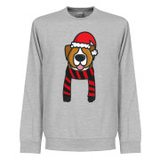 Manchester United Tröja Christmas Dog Sweatshirt Grå