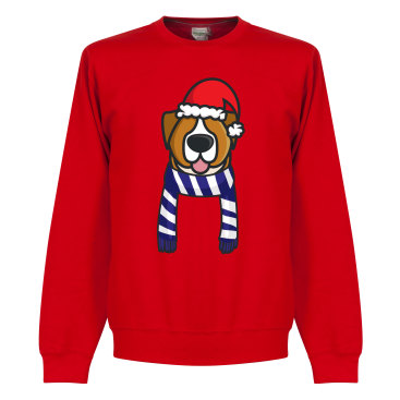 Chelsea Tröja Christmas Dog Sweatshirt Röd