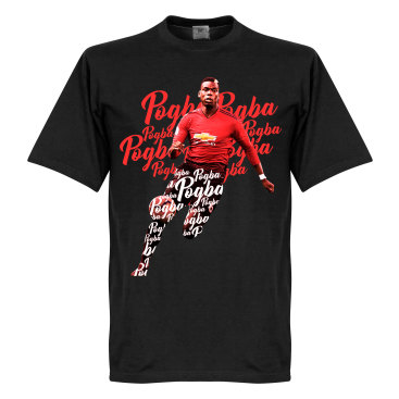 Manchester United T-shirt Pogba Script Paul Pogba Svart