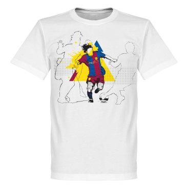 Barcelona T-shirt Backpost Messi Action Barn Lionel Messi Vit