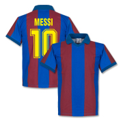 Barcelona Tröja 1980s Home Messi Retro Shirt Lionel Messi Rödbrun