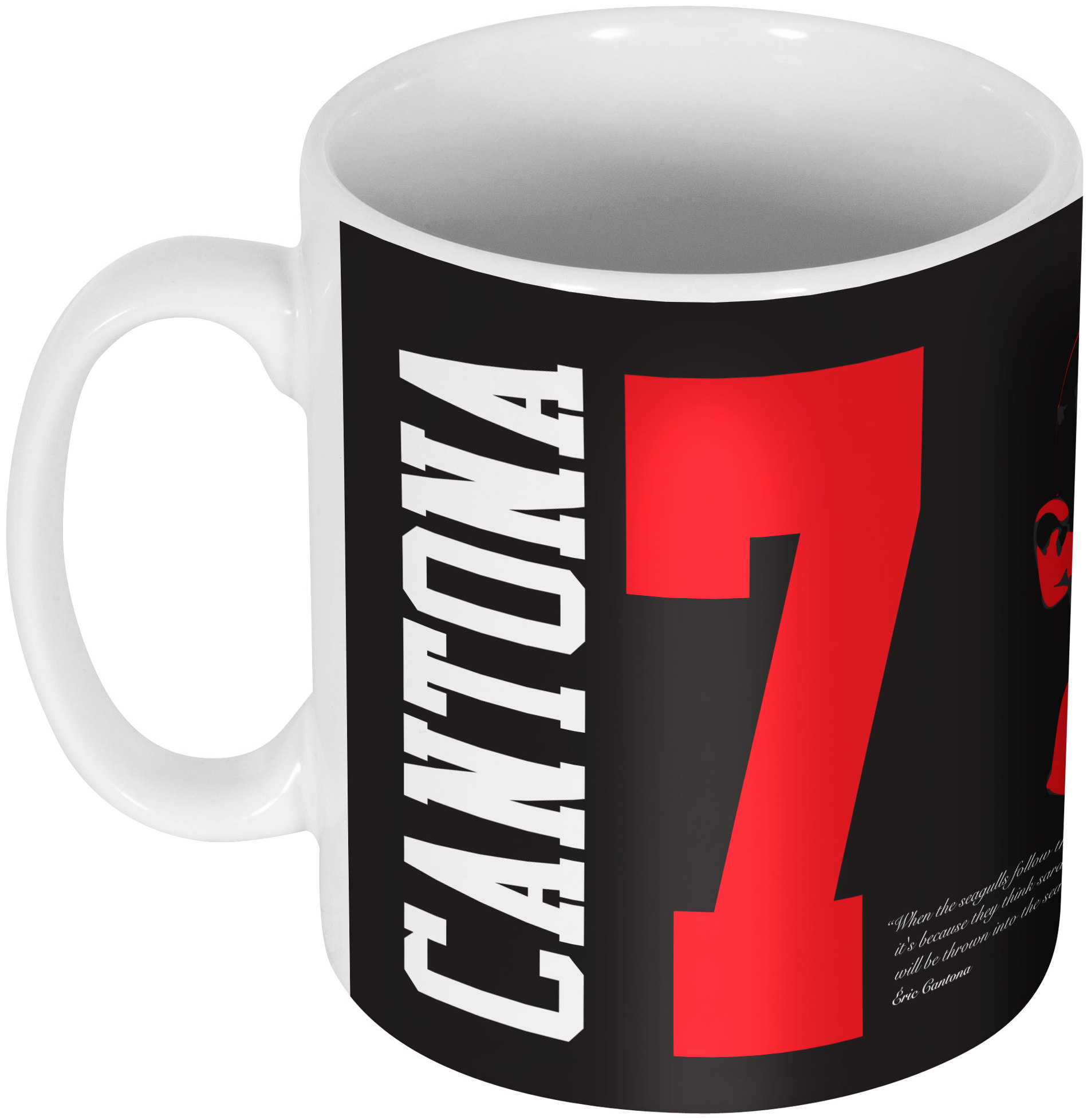 Manchester United Mugg 7 Silhouette Eric Cantona Svart-röd
