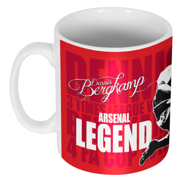 Arsenal Mugg Dennis Bergkamp Legend Röd