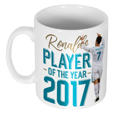Real Madrid Mugg Ronaldo 2017 Player Of The Year Vit