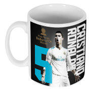 Real Madrid Mugg Ronaldo 5x Ballon Dor Cristiano Ronaldo Vit