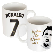 Real Madrid Mugg Ronaldo Ballon Dor Cristiano Ronaldo Vit