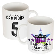 Barcelona Mugg 5 Star Winners Lionel Messi Vit