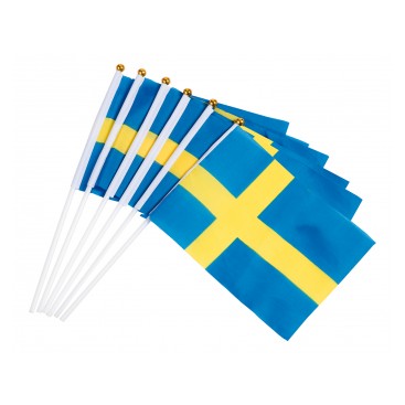 Sverige Flaggor Hand 6-pack