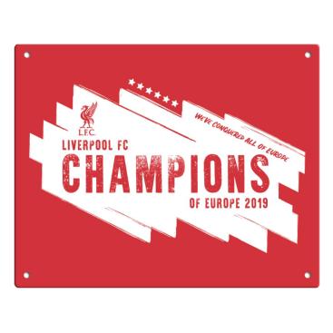 Liverpool Skylt Metall Champions Of Europe