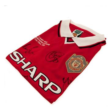 Manchester United Signerad Fotbollströja Champions League Final 1999