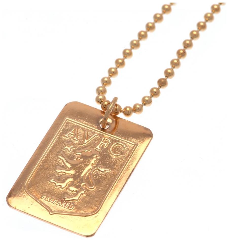Aston Villa Dog Tag Med Kedja Guld