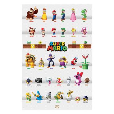 Super Mario Poster Karaktärer Parad