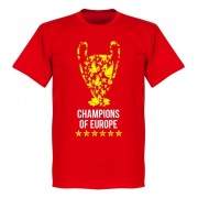 Liverpool T-shirt Trophy Champions Of Europe Barn Röd