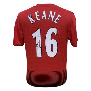 Manchester United Signerad Fotbollströja Keane