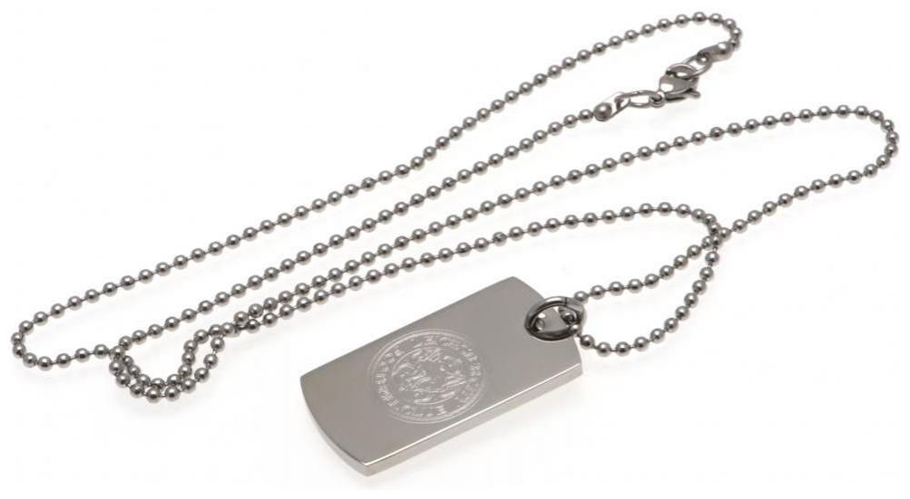 Leicester City Dog Tag Med Kedja Graverad