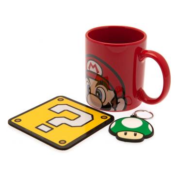 Super Mario Mugg, Underlägg & Nyckelring Set