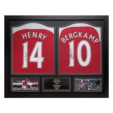 Arsenal Signerad Fotbollströja Henry & Bergkamp 2018
