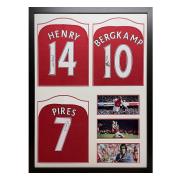 Arsenal Signerad Fotbollströja Henry, Bergkamp & Pires 2018