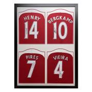 Arsenal Signerad Fotbollströja Henry, Bergkamp, Pires & Vieira 2018