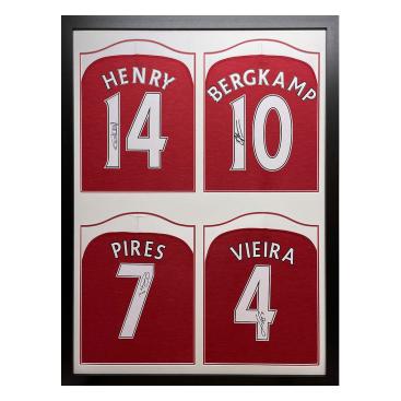 Arsenal Signerad Fotbollströja Henry, Bergkamp, Pires & Vieira 2018