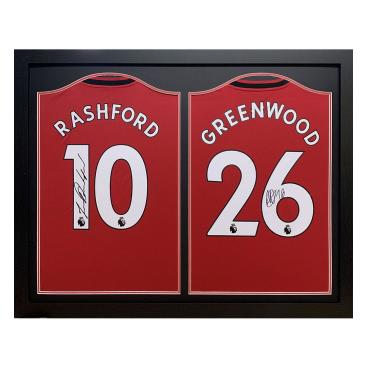 Manchester United Signerad Fotbollströja Rashford & Greenwood