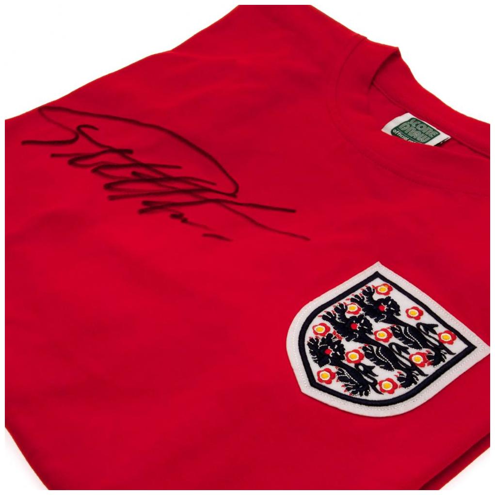 England Signerad Fotbollströja Sir Hurst