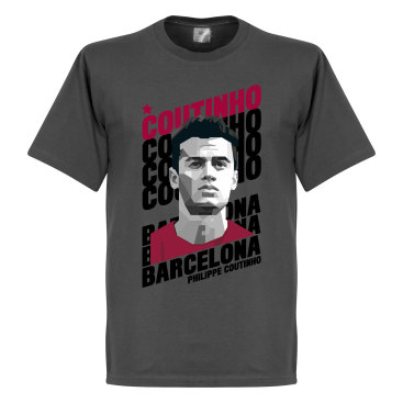 Barcelona T-shirt Coutinho Portrait Philippe Coutinho Mörkgrå